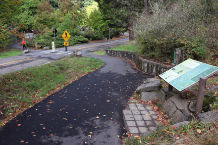 Lower end of Overlook Trail – interpretive display – leads to Vietnam Veterans parking lot Lower end of Overlook Trail – interpretive display – leads to Vietnam Veterans parking lot